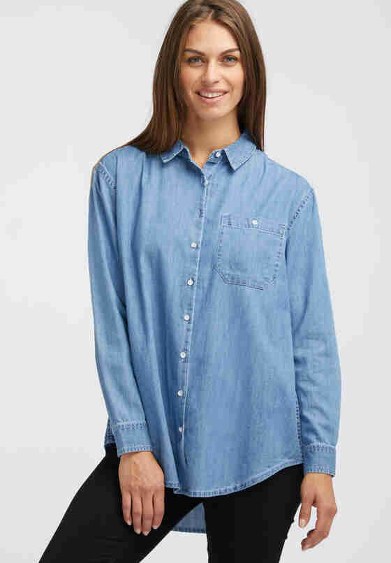 Bluse Jeansbluse, Blau 200, model