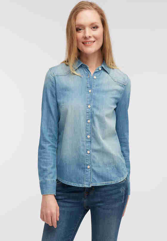 Bluse Jeansbluse, Blau 207, model