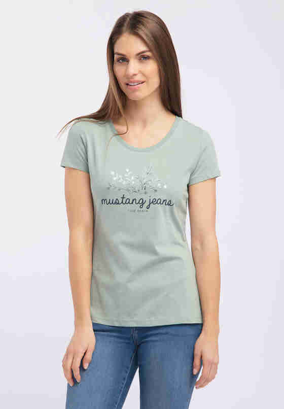 T-Shirt Basic Print Tee, Grün, model