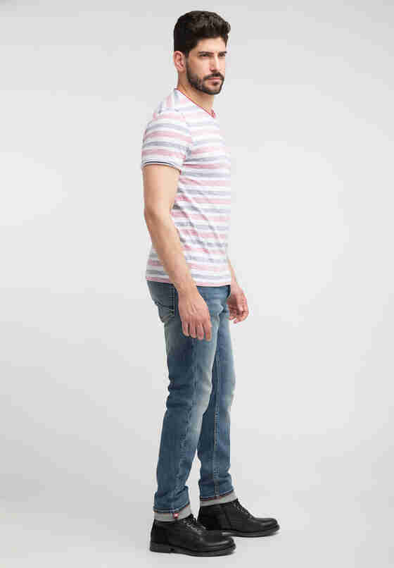 T-Shirt Aaron C Striped, Weiß, model