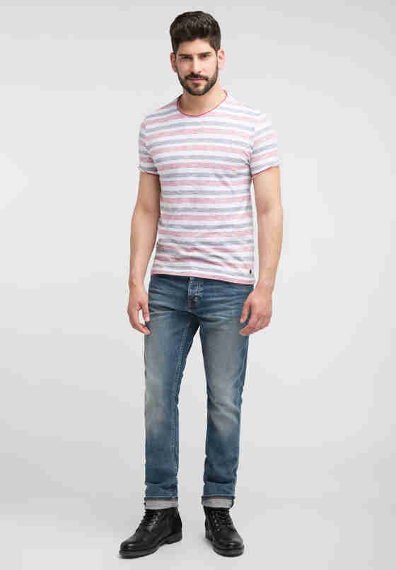 T-Shirt Aaron C Striped, Weiß, model