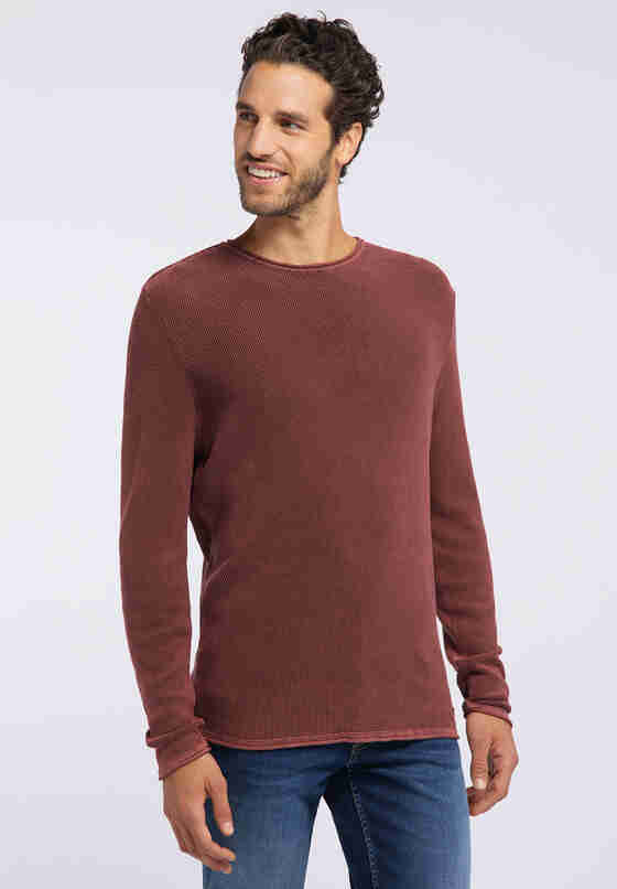 Sweater Emil C Waffle, Rot, model