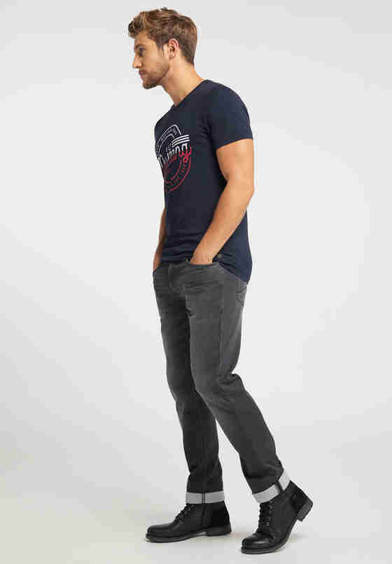 T-Shirt Aaron C Print, Blau, model