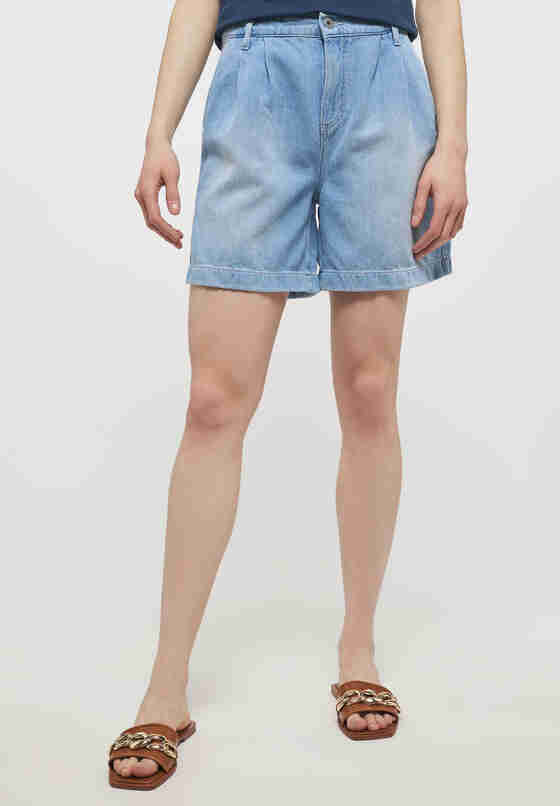 Hose Pleated Shorts, Blau 301, model