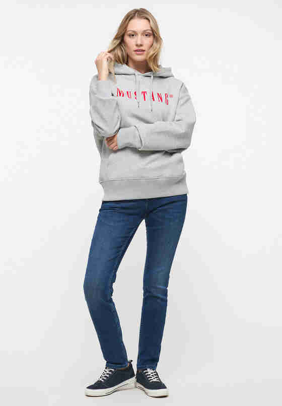 Sweatshirt Style Unisex Logo Hoody, Grau, model