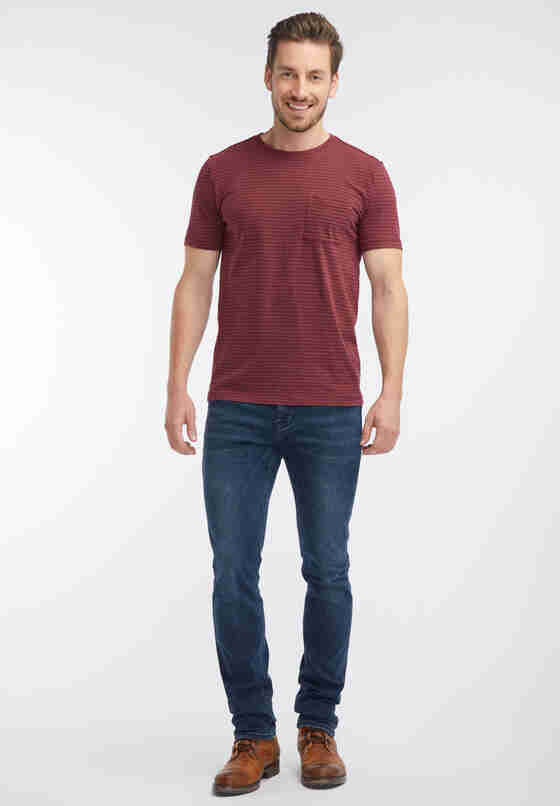 T-Shirt Streifenshirt, Rot, model
