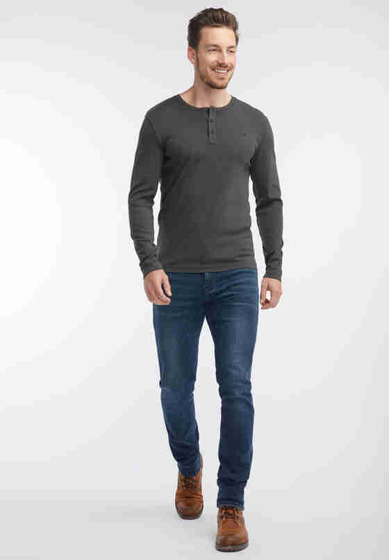 T-Shirt Langarm-Henley, Grau, model