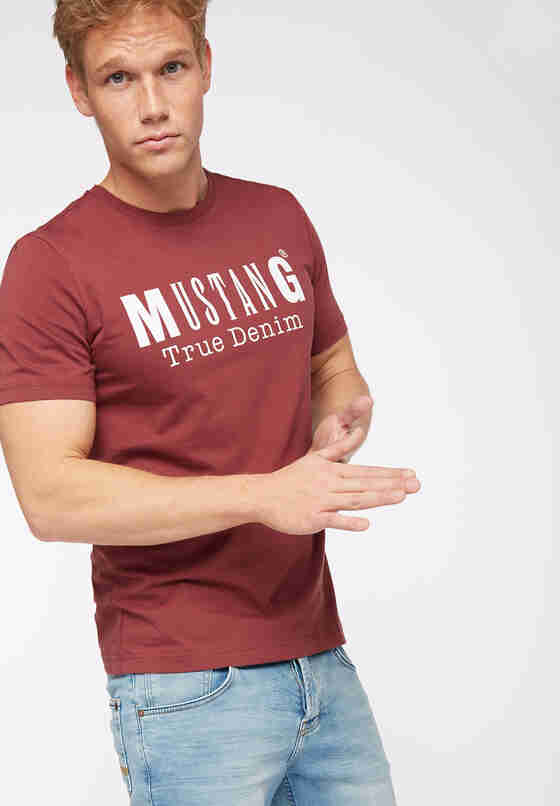T-Shirt Schriftzug-Shirt, Rot, model