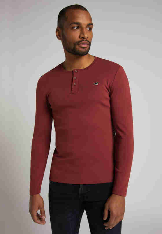 T-Shirt Henley-Shirt, Rot, model