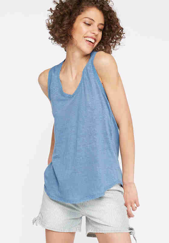 T-Shirt Spitzentop, Blau, model