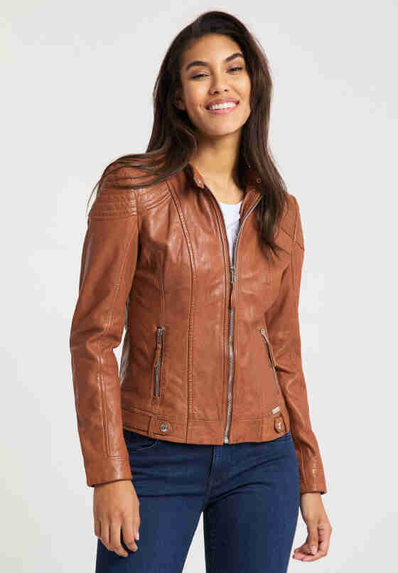 Jacke womens biker jacket, Braun, model