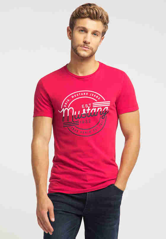 T-Shirt Aaron C Print, Rot, model