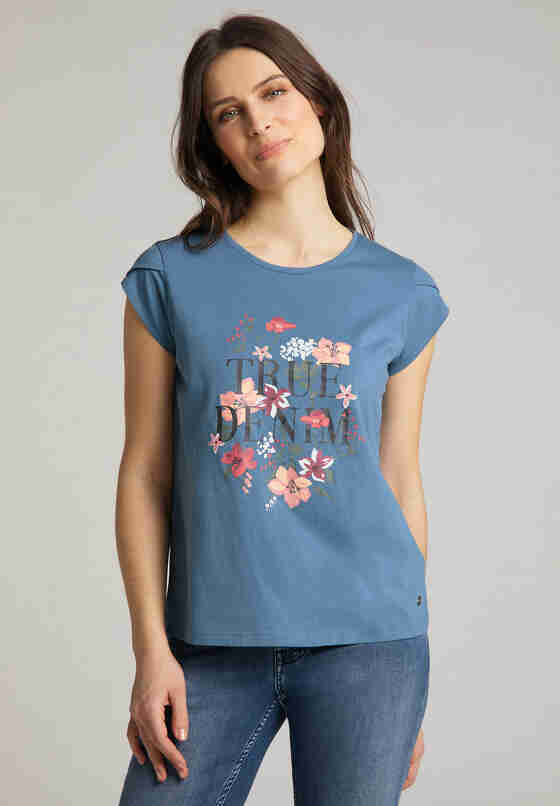 T-Shirt Style Alina C Print, Blau, model