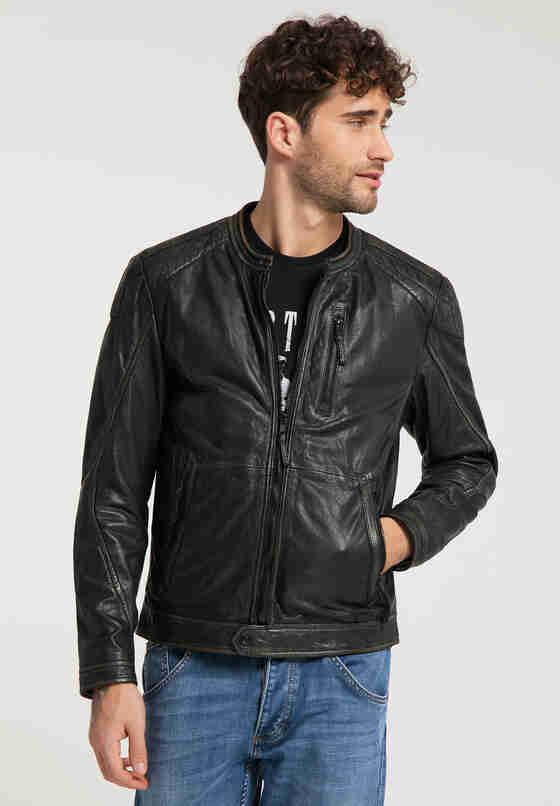 Jacke mens biker jacket, Schwarz, model