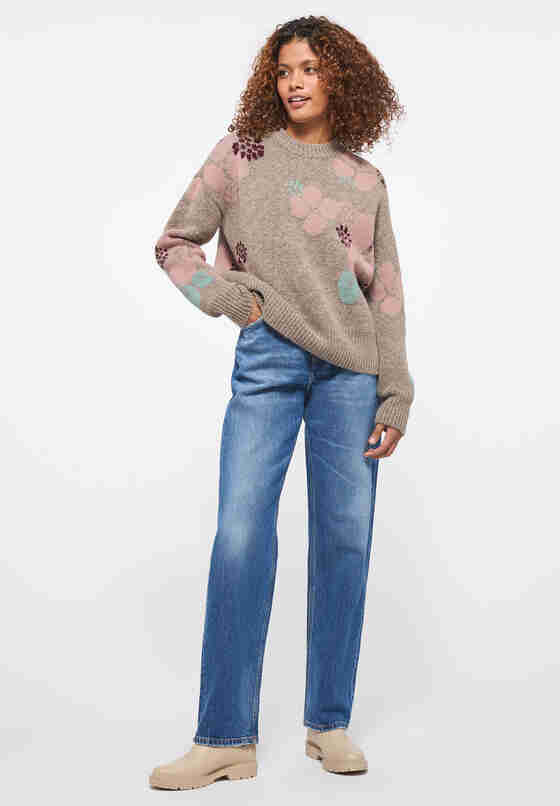 Sweater Style Carla C Jacquard, Braun, model