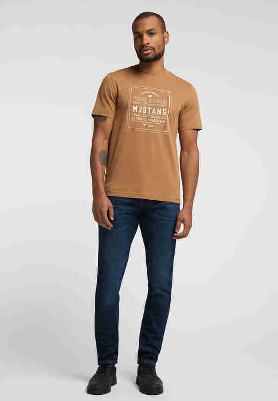 T-Shirt Print-Shirt, Braun, model