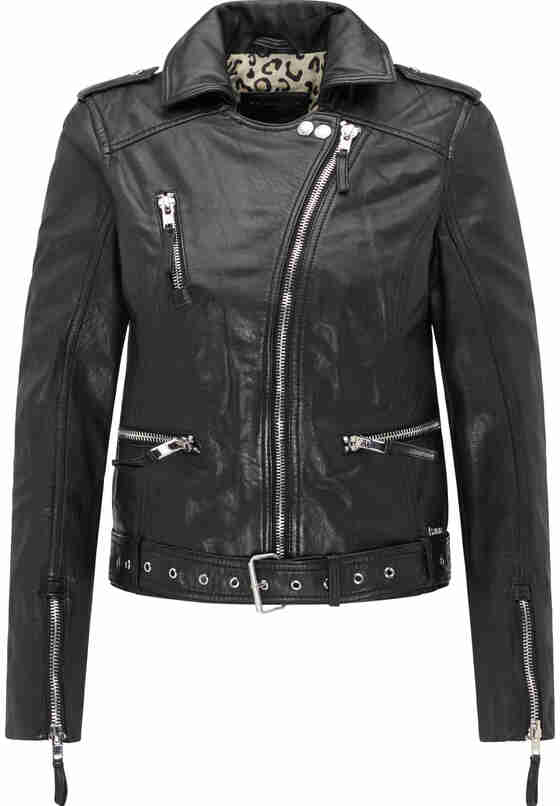 Jacke womens biker jacket, Schwarz, bueste