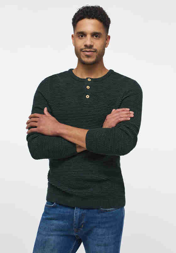 Sweater Style Emil C Henley, Grün, model