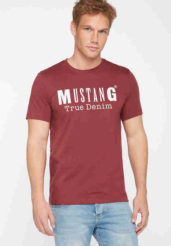 T-Shirt Schriftzug-Shirt, Rot, model
