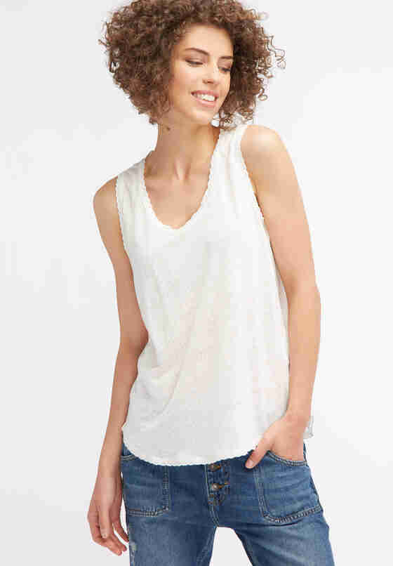 T-Shirt Spitzentop, Weiß, model