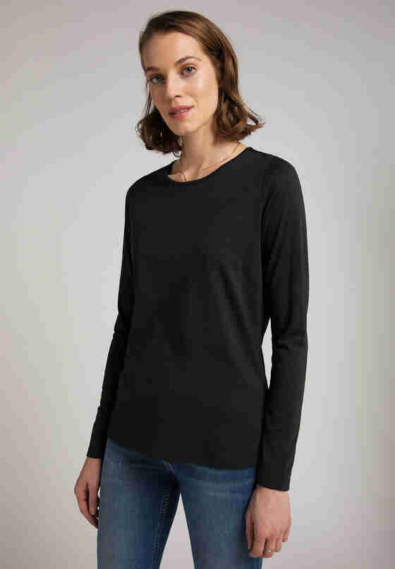 T-Shirt Langarmshirt, Schwarz, model