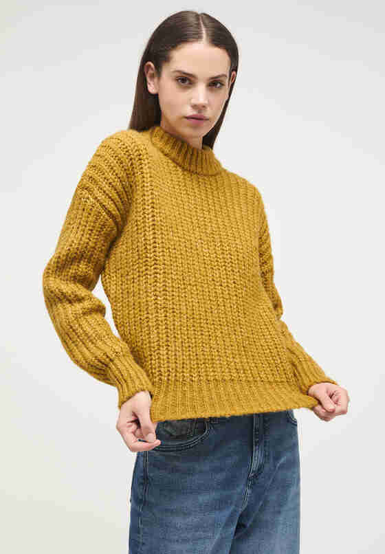Sweater Strickpullover, Goldfarben, model