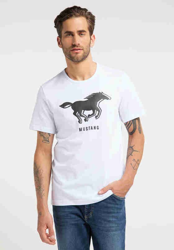T-Shirt Print Tee, Weiß, model