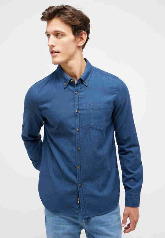 Hemd Langarmhemd, Blau, model