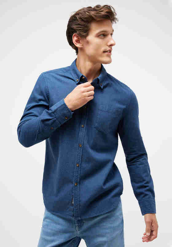 Hemd Langarmhemd, Blau, model