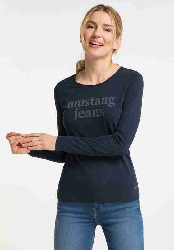 T-Shirt Style Anne C Print, Blau, model