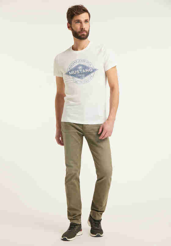 T-Shirt Style Aaron C Print, Weiß, model