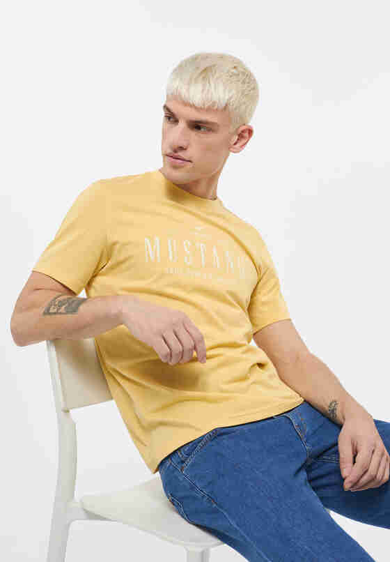 T-Shirt Print-Shirt, Gelb, model