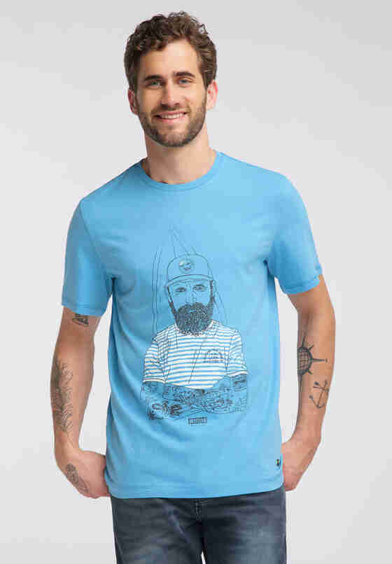 T-Shirt Illustration Tee, Blau, model