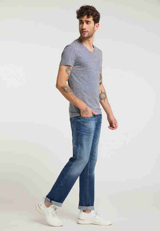 T-Shirt Aaron V Basic, Blau, model