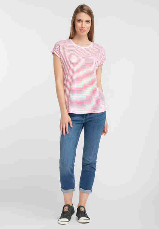 T-Shirt Streifenshirt, Rosa, model