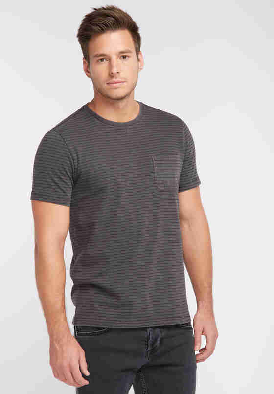 T-Shirt Streifenshirt, Schwarz, model