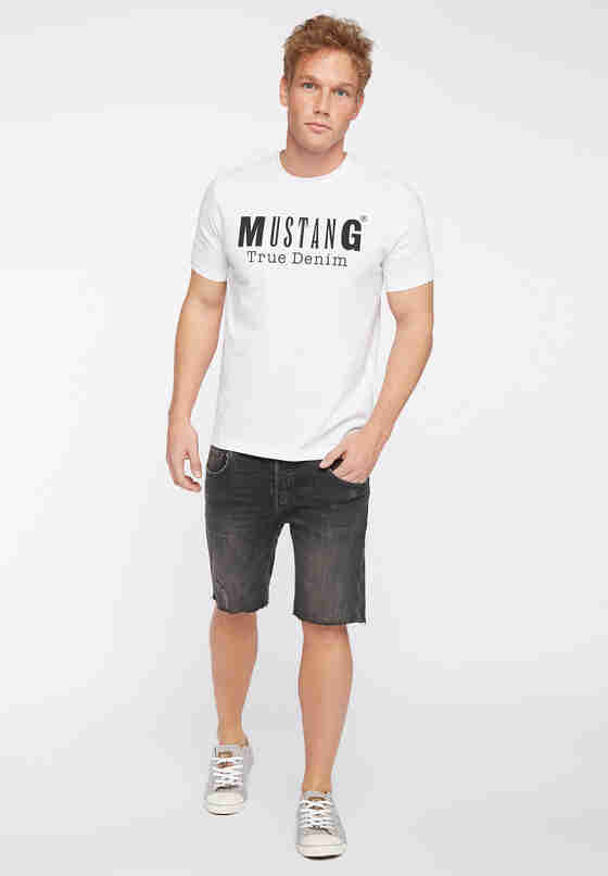 T-Shirt Schriftzug-Shirt, Weiß, model