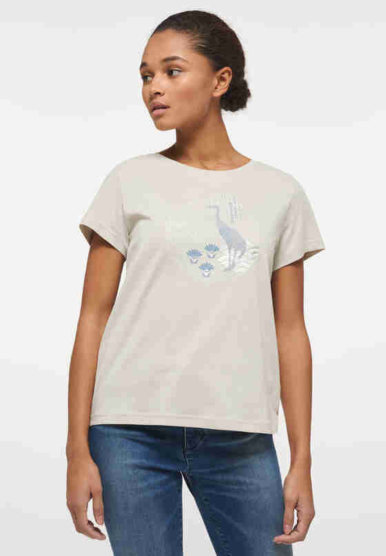 T-Shirt Print-Shirt, Natur, model