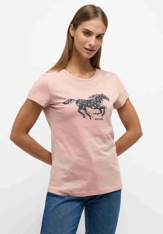 T-Shirt Print-Shirt, Rosa, model