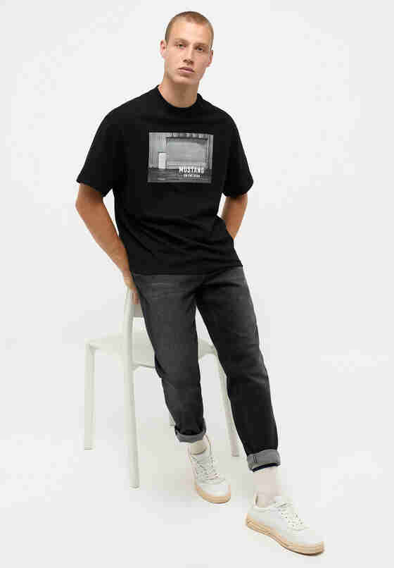 T-Shirt Print-Shirt, Schwarz, model