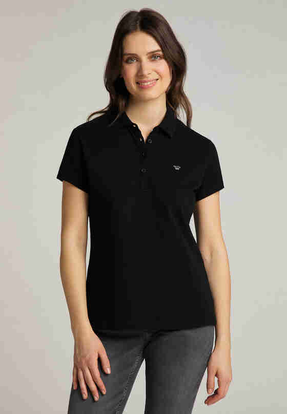 T-Shirt Poloshirt, Schwarz, model