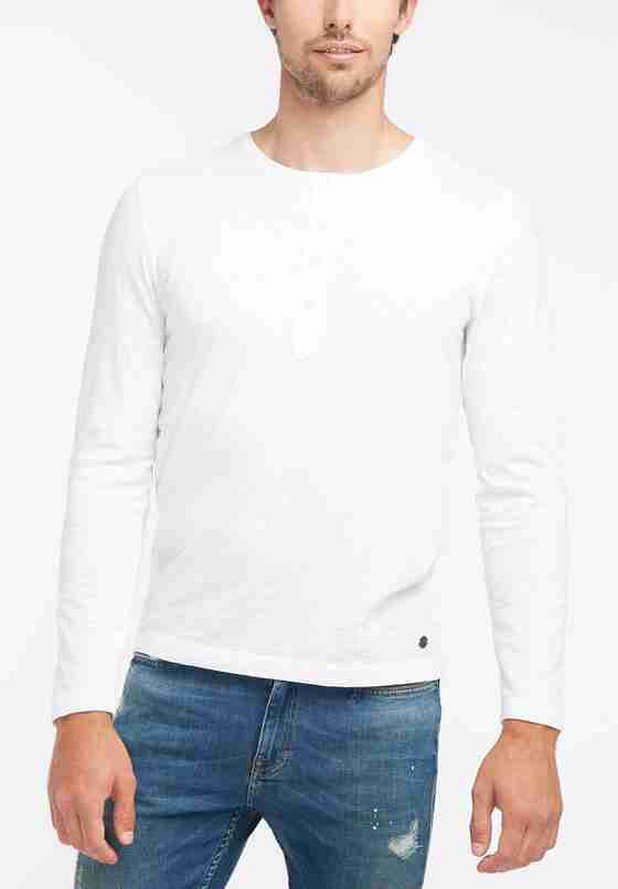 T-Shirt Basic-Henley, Weiß, model