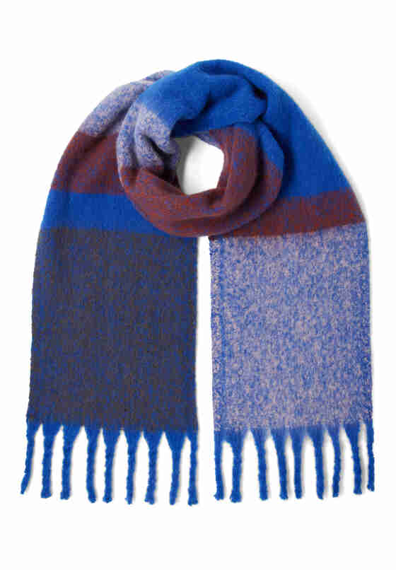 Accessoire Schal mit Fransen, Blau, bueste