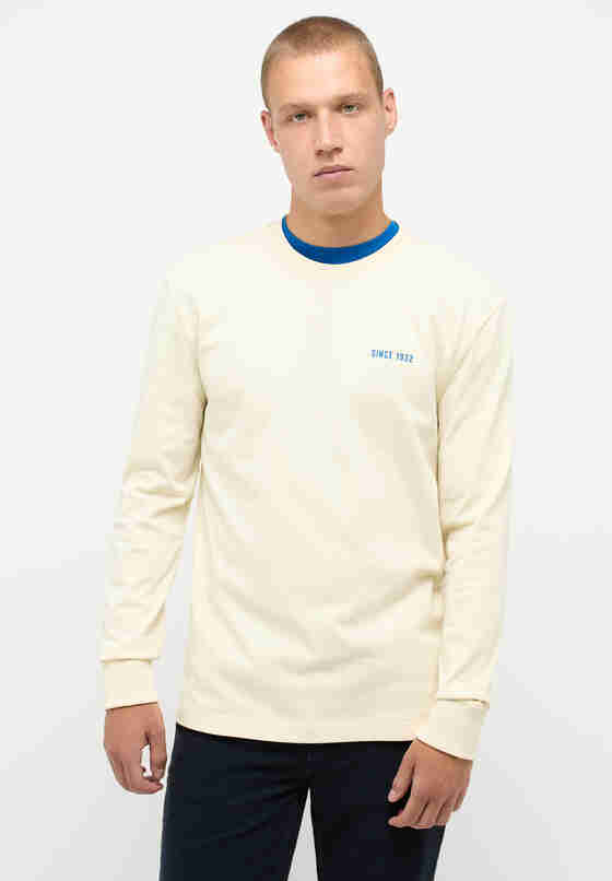 T-Shirt Langarmshirt, Weiß, model