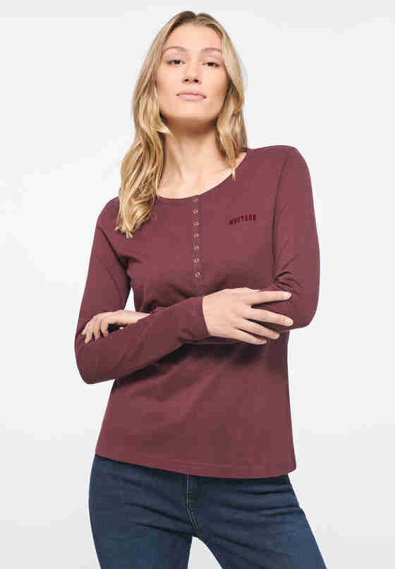 T-Shirt Style Anna H Henley, Rot, model