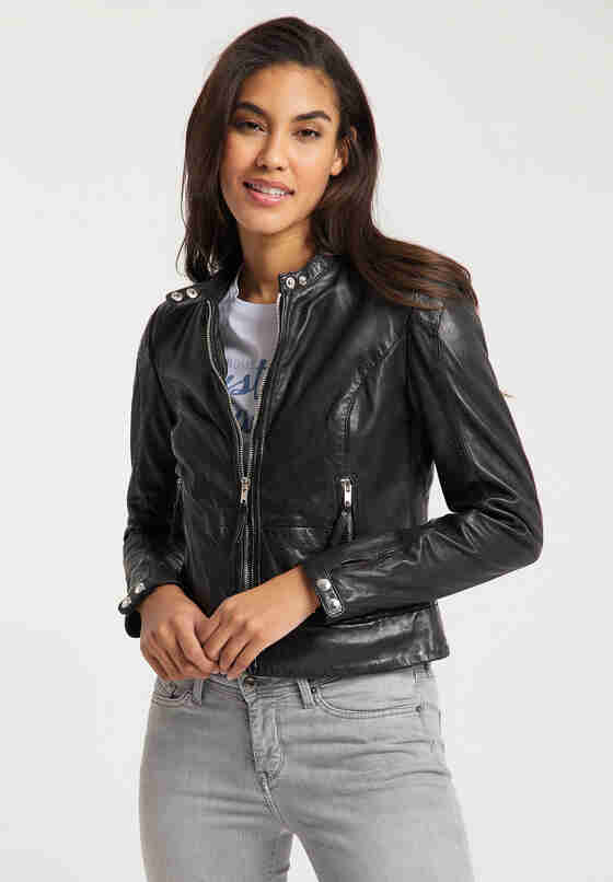 Jacke womens biker jacket, Schwarz, model