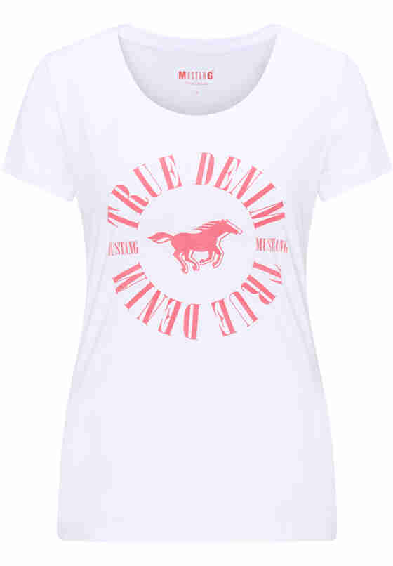 T-Shirt Shirt mit Logo-Print, Weiß, bueste