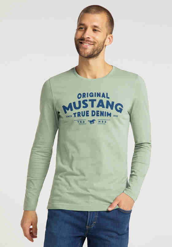 T-Shirt Langarmshirt, Grün, model