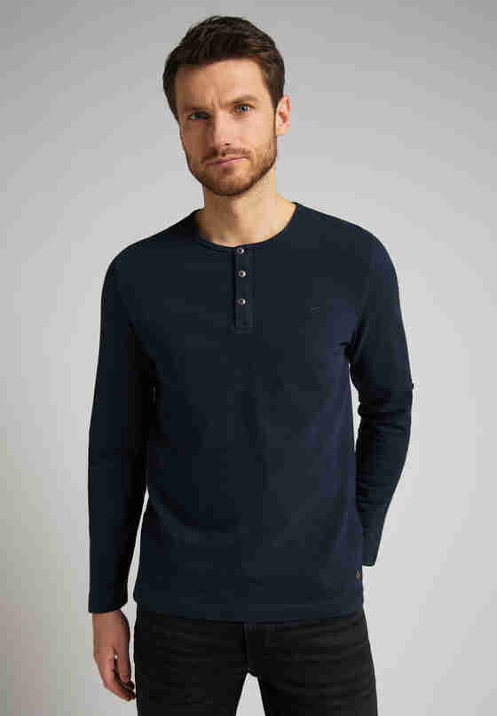 T-Shirt Style Anton C Henley, Blau, model