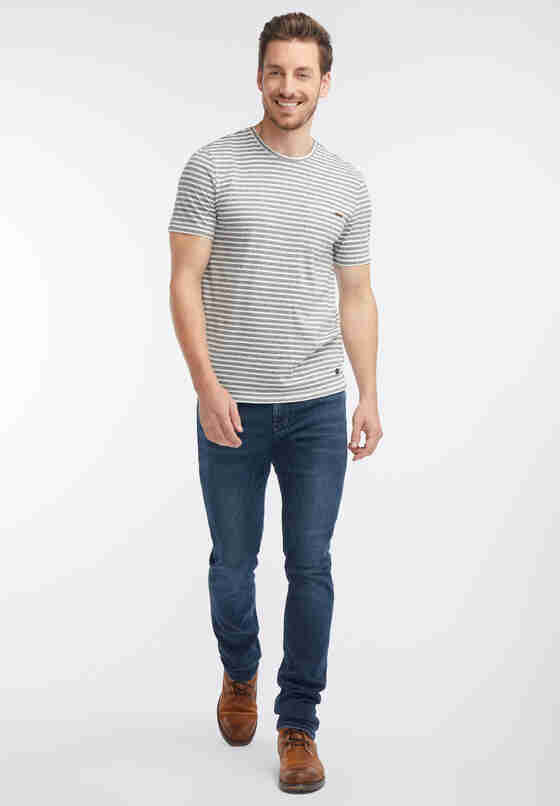 T-Shirt Streifenshirt, Grau, model